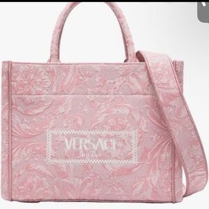 Versace Pink Floral Small Tote Bag Brand NWT